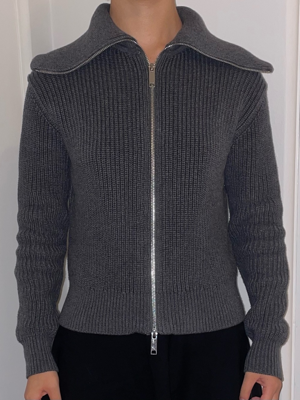 Frank and Oak Cotton Knit Full Zip Sweater